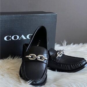 Coach Jess Loafers with silver chain